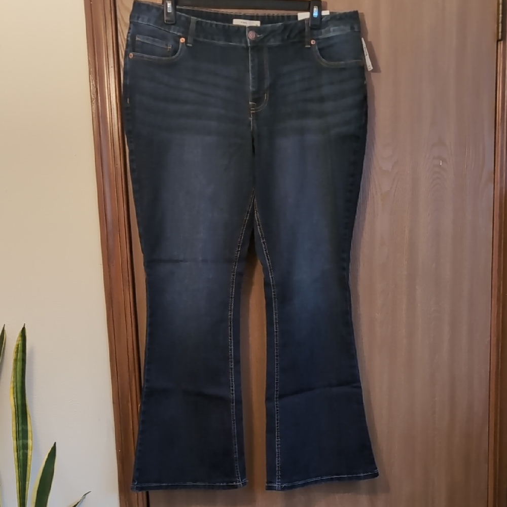 Maurices Dark Blue Flare Jeans - Stretch Denim